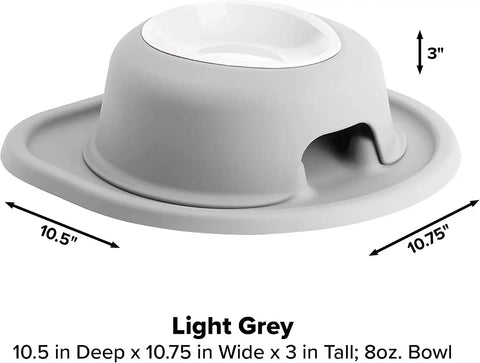 WeatherTech Single High Pet Feeding System w/Plastic Dog/Cat Bowls - 3" High Stand Light Grey (PSH0803LGLG)
