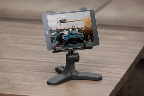 WeatherTech TabletHolder with Silver Billet Knobs - Tablet Holder for Desktop, Tabletop or Kitchen Counter Top Non Slip Multi Surface Holder