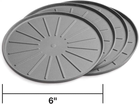 WeatherTech 6" Drink Coasters for Home Surfaces, Anti-Skid, No-Slip knibs - Set of 4, Grey - (8A6CSTGR)