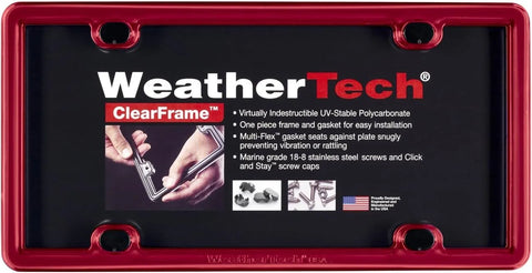 WeatherTech ClearFrame License Plate Frame, Red
