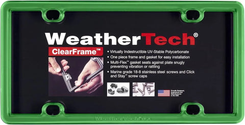 WeatherTech ClearFrame License Plate Frame, Kelly Green