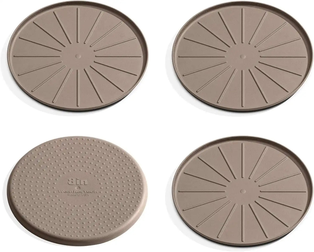WeatherTech 8" Coasters for Home Surfaces, Anti-Skid, No-Slip knibs - Set of 4, Tan - (8A8CSTTN)