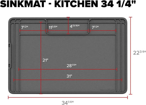 WeatherTech SinkMat – Waterproof Under Sink Liner Mat for Kitchen Bathroom – 34” x 22” Inches - Durable, Flexible Tray – Home undersink Organizer Must Haves, Black