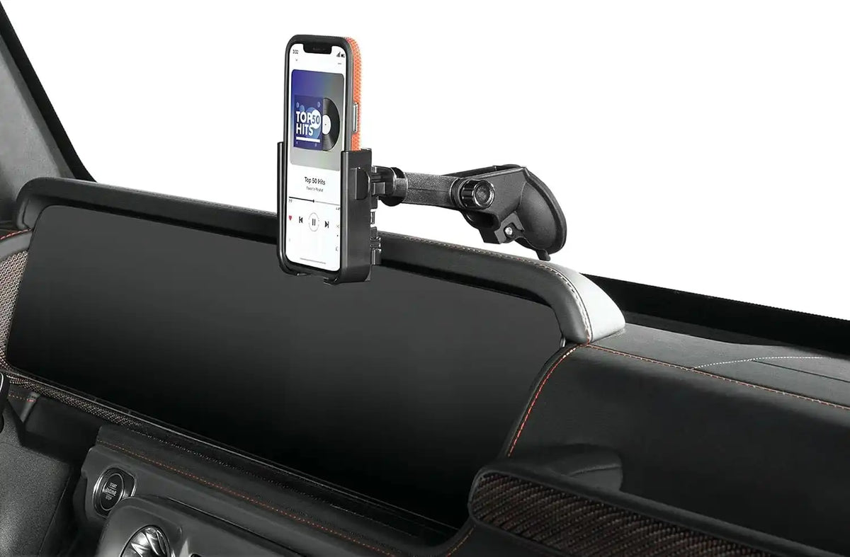 WeatherTech WindshieldFone - Universal Windshield-Mounted Car Phone Holder - Black Plastic Knobs