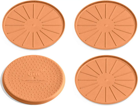 WeatherTech 6" Drink Coasters for Home Surfaces, Anti-Skid, No-Slip knibs - Set of 4, Terra Cotta - (8A6CSTTC)