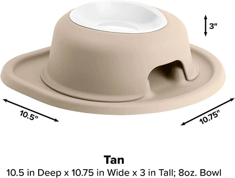WeatherTech Single High Pet Feeding System w/Plastic Dog/Cat Bowls - 3" High Stand Tan (PSH0803TNTN)
