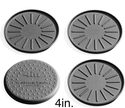 WeatherTech 4" Drink Coasters for Home Surfaces, Anti-Skid, No-Slip knibs - Set of 4, Black - (8A4CSTBK)
