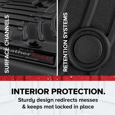 WeatherTech Custom Fit FloorLiners for Chevrolet Silverado 2500HD/3500HD, Sierra 2500HD / 3500HD, Sierra 2500HD / 3500HD - 1st & 2nd Row (Over-The-Hump w/Full Coverage Row) (465431-465422), Grey