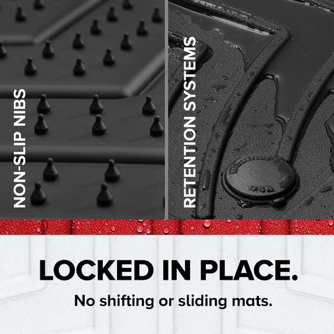 WeatherTech FloorLiner HP Custom Fit Floor Mats for Hyundai Palisade Full Set (461578-1-2-3IM), Grey