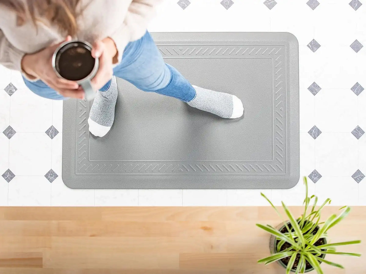 WeatherTech ComfortMat | 24" x 36" Anti-Fatigue Mat, 3/4" Thick, Slip Resistant, Easy to Clean, Bordered Pattern (Grey)