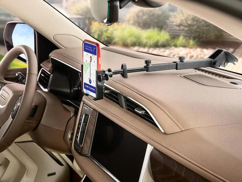 WeatherTech WindshieldFone with Extension - Universal Windshield-Mounted Car Phone Holder - Rose Gold Billet Knobs