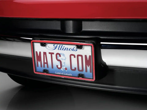 WeatherTech ClearCover License Plate Cover and Frame, Red, Stainless Steel