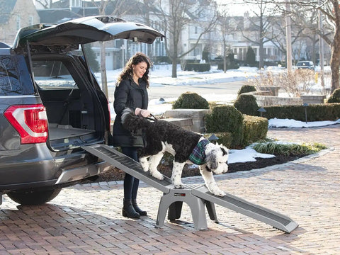 WeatherTech Easy Ramp - Non-Slip Dog Ramp for Cars, Trucks & SUV's - Supports Up to 300 lbs. - Safe Way for Pets to Access Camper,Car, Bed, Couch & Other Home Areas, Gray/Black