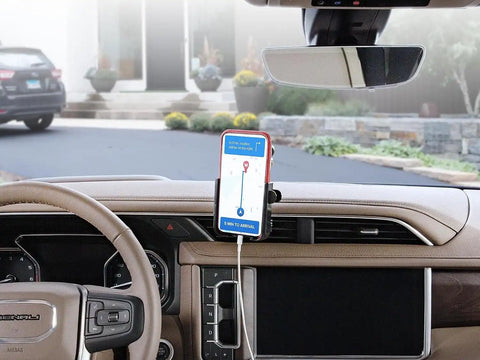 WeatherTech WindshieldFone with Extension - Universal Windshield-Mounted Car Phone Holder - Graphite Billet Knobs