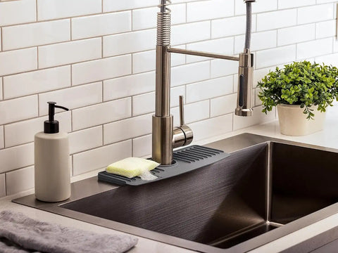 WeatherTech FaucetMat - Protect Your Kitchen & Bathroom Countertops - Dark Grey/Slate