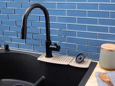WeatherTech FaucetMat Duo - Protect Your Kitchen & Bathroom Countertops - Tan/Sand