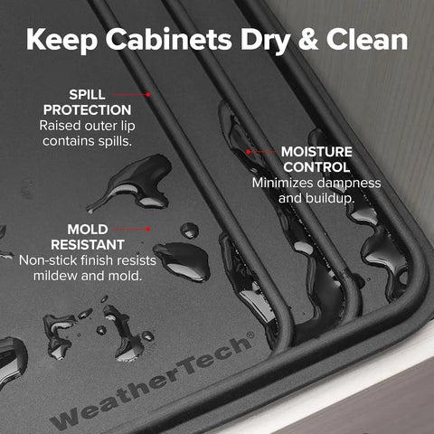WeatherTech SinkMat – Waterproof Under Sink Liner Mat for Kitchen Bathroom – 34” x 22” Inches - Durable, Flexible Tray – Home undersink Organizer Must Haves, Black