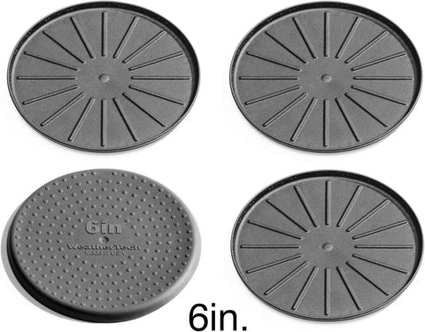 WeatherTech 6" Drink Coasters for Home Surfaces, Anti-Skid, No-Slip knibs - Set of 4, Black - (8A6CSTBK)